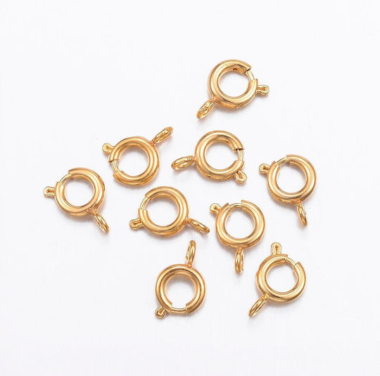 Steel Snap Fastener with Gold 7.5x5mm 5 Pieces