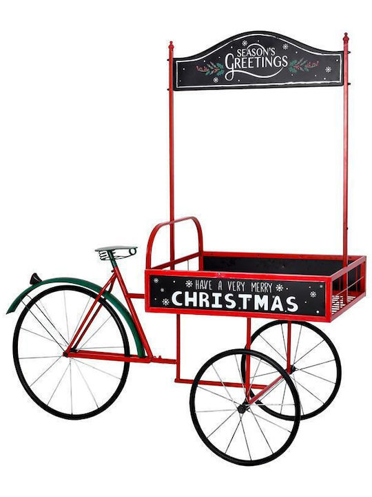 Fylliana Christmas Metal Decorative Tricycle Bike Cart Flowers Fylliana FL308 Red-Green-Black Colour