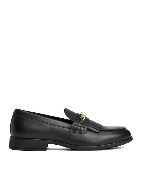 Δερμάτινα Γυναικεία Loafers σε Μαύρο Χρώμα