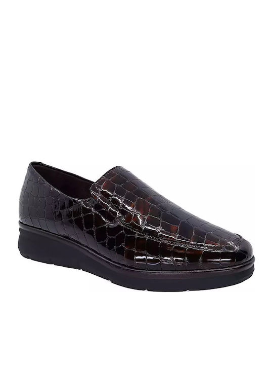 Leather Women's Moccasins in Brown Color