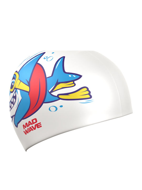 Mad Wave Baby Shark Σκουφάκι Κολύμβησης Παιδικό Λευκό