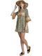 MiandMi Damen Kaftan Strand Black, Brown