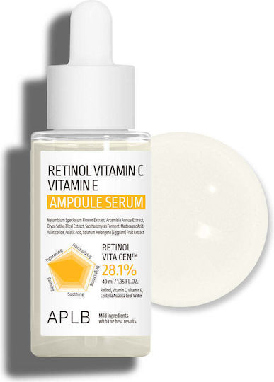 APLB Retinol Vitamin C Vitamin E Ampoule Serum For Face With Retinol & Vitamin C For Brightening 40ml