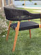 Scaun de exterior Lemn Μαύρα 77x60x60cm