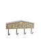 General Trade Wooden Wall Hanger 4 Hooks White 40x19x4cm