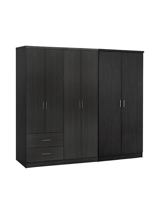 Six Door Wardrobe Blakely Zebrano 201x43x181cm