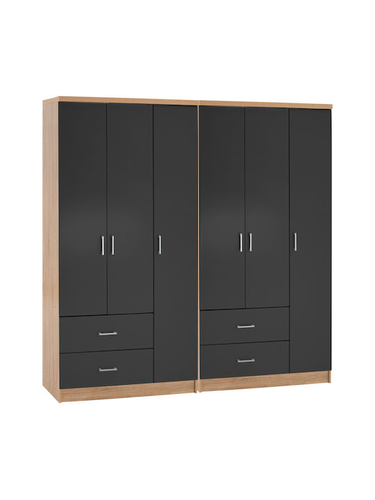 Sechs Türen Kleiderschrank Caesar Sonama, Dark ...