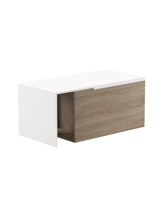 Rectangular Central Coffee Table Extera Wooden White-Sonoma L160xW50xH45cm