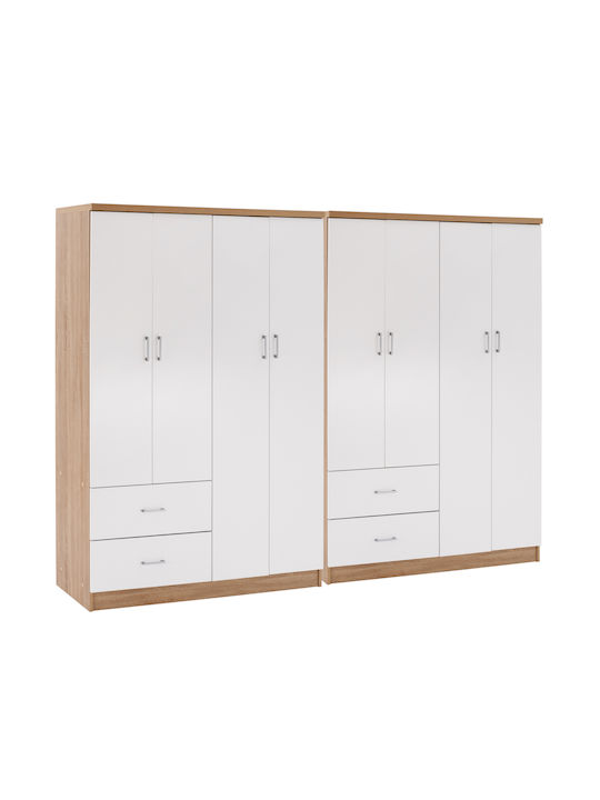 Четири врати Гардероб Sonama, White 241x42.5x18...