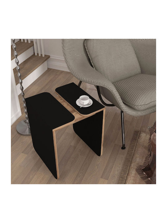 Ορθογώνιο Βοηθητικό Τραπεζάκι Ξύλινο Sonoma-black Μ45xΠ45xΥ55εκ.
