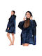 Sherpa Decke mit Ärmeln 80x84cm Navy Blau