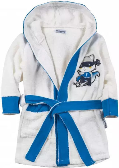 On Line Kids Hooded Bathrobe white