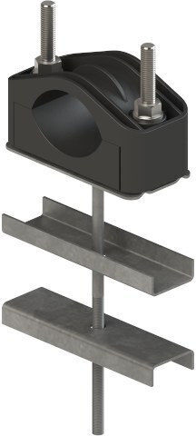 U-2 Post Holder Zinc-plated Mounting L200 M10 Ø 45-75mm