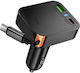 Hoco NZ18 Guardian Автомобилен Зарядно Устройство 65W 3A с Портове 1xUSB-A 1xType-C с Type-C Кабел Черен Цвят