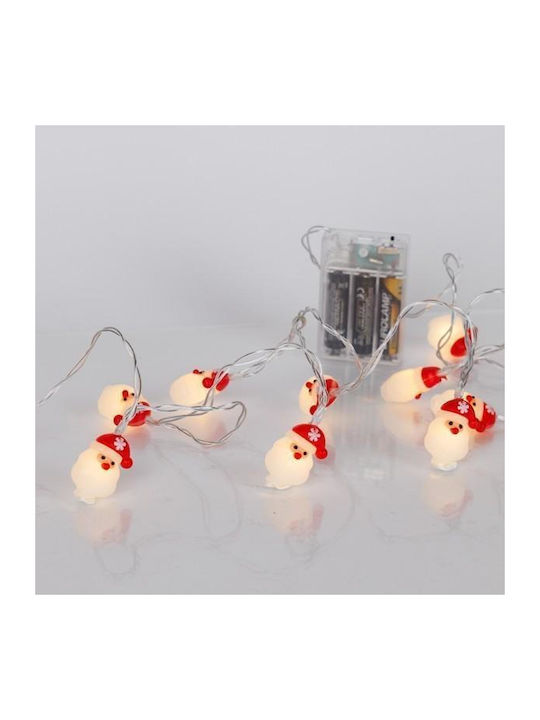 10 Lights LED 1.65m. Warm White Battery in Stri...