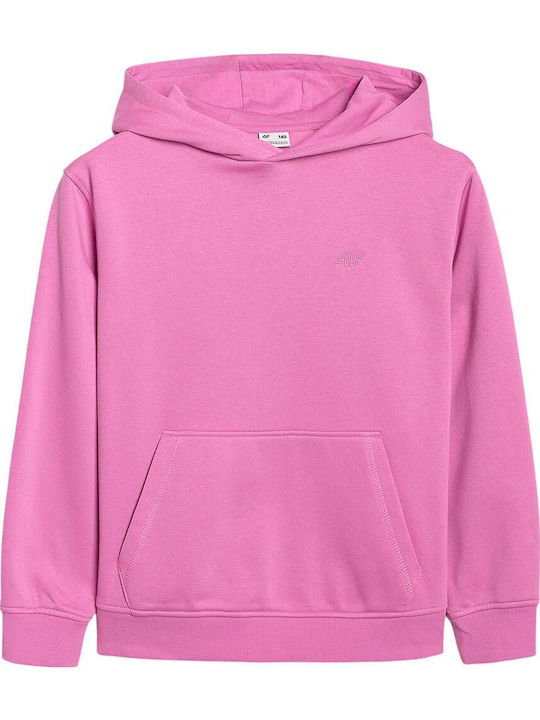 4F Kids Sweatshirt with Hood and Pockets Pink