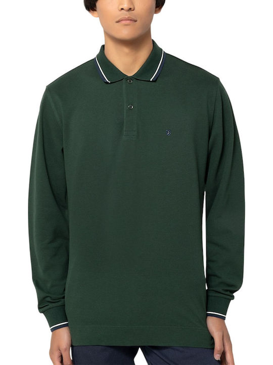The Bostonians Polo Long Sleeve Green Blouse