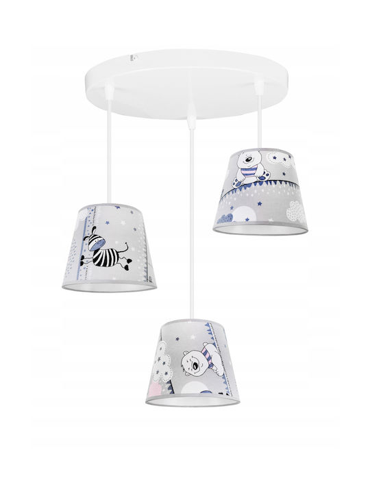 Light Home Πολύφωτο Παιδικό Φωτιστικό Κρεμαστό από Μέταλλο 60W με Υποδοχή E27 Λευκό