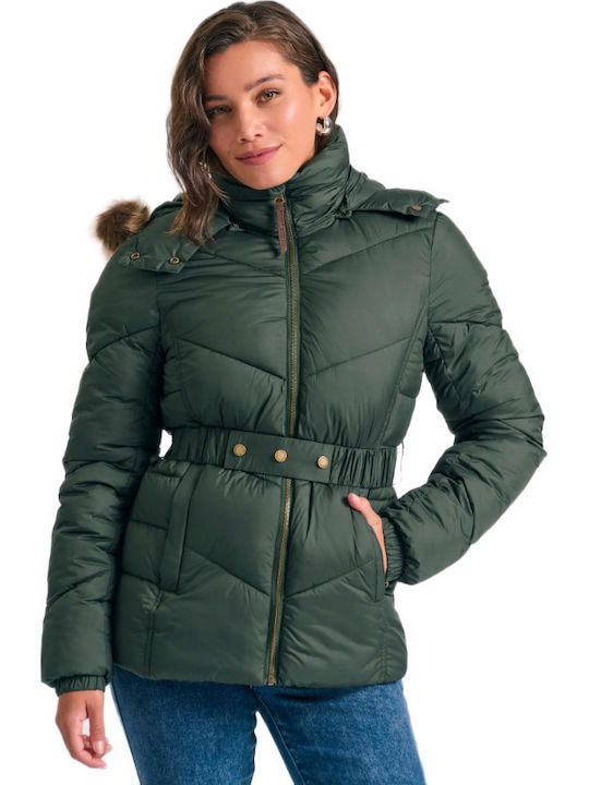 Funky Buddha Μπουφάν Puffer Σκούρο Πράσινο