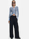 Late Dama Tesatura Pantaloni Negru