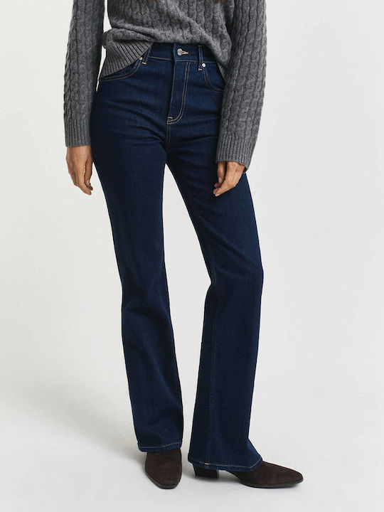 Women's Jean Trousers Flared in Slim Fit Dark Blue