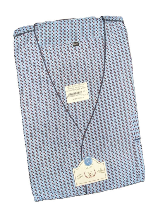 Lanotte Men's Summer Pajamas Set Sky Blue