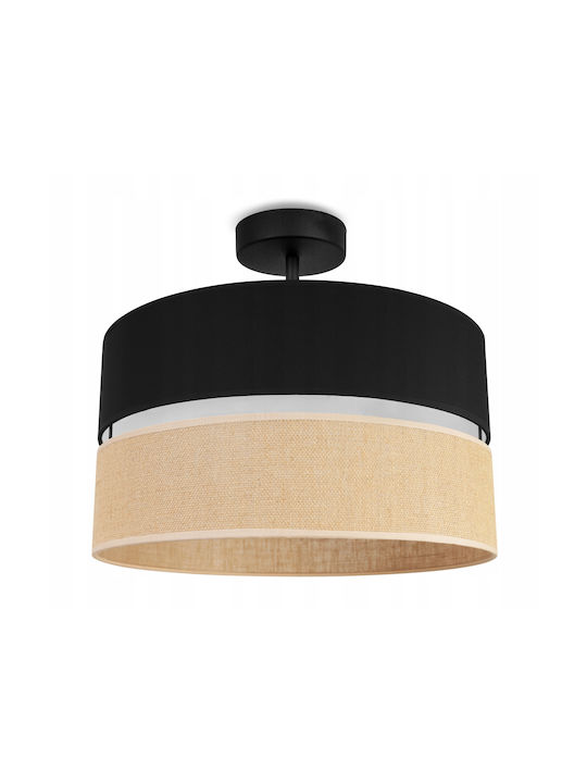 Light Home Πλαφονιέρα Οροφής Μαύρη με Ντουί E27
