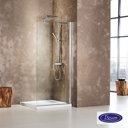 Devon Iwis Wd Walk-in Feste Seite für Dusche 57-59x185cm Sauberes Glas Chrom