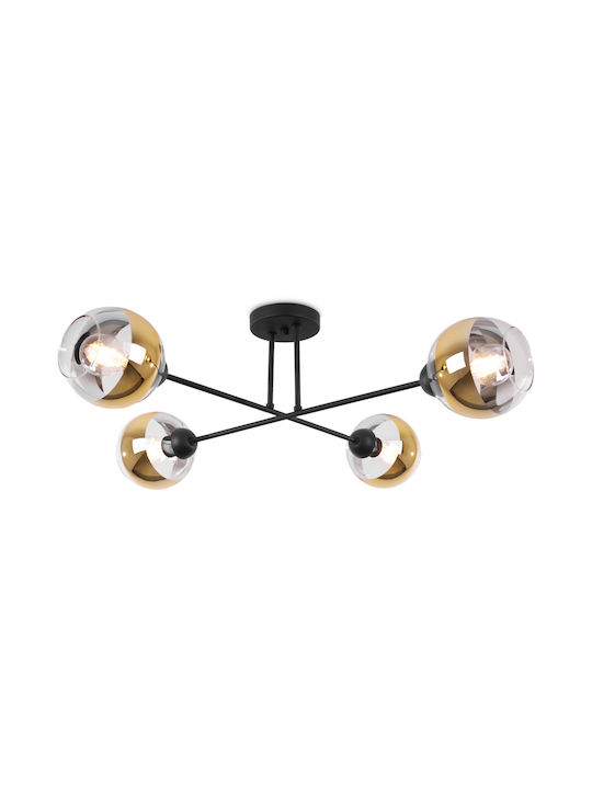 Light Home Ceiling Mount Light Black with Socke...