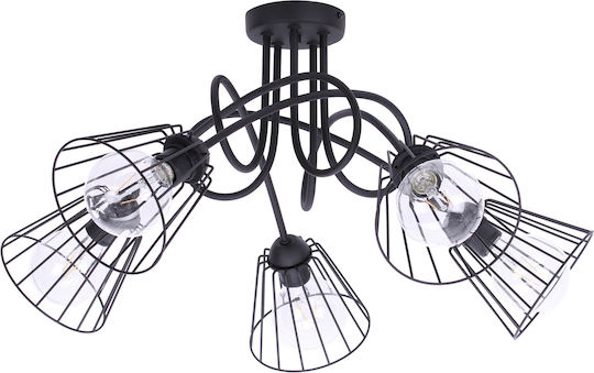 Light Home Πλαφονιέρα Οροφής Μαύρη