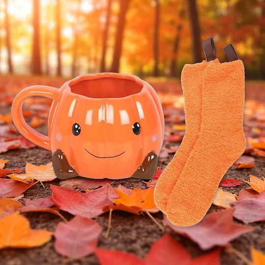 Halloween Becher Keramik Orange 500ml