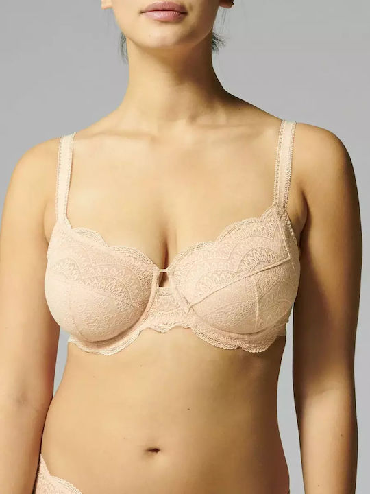 Bra without Padding Underwire Beige