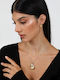 Doca Set with Necklace & Earrings from Steel with Stones
