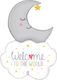 Welcome Baby Foil Balloon Moon 107cm
