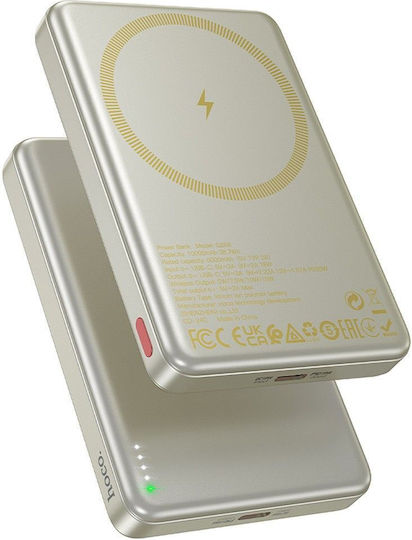 Hoco Q26A Joy MagSafe Power Bank 10000mAh 20W mit USB-C Ausgangsanschlüsse Power Delivery / Schnellladung Gold