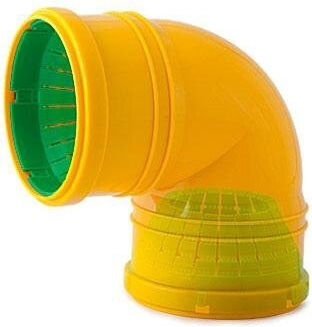 Pp 90° Drain Elbow Dn Od 72-100mm Double Socket Universal Yellow Pipe Elbow Fittings