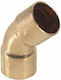 Brass 45 Degree Double Pipe Elbow Fittings 28mm York