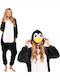 Winter Damen-Overall-Schlafanzug Schwarz
