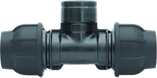 Pp 90° Clamp Pipe Tee 63x2""x63 Gw Internal Thread Pn16 Pe Pipes Black Color