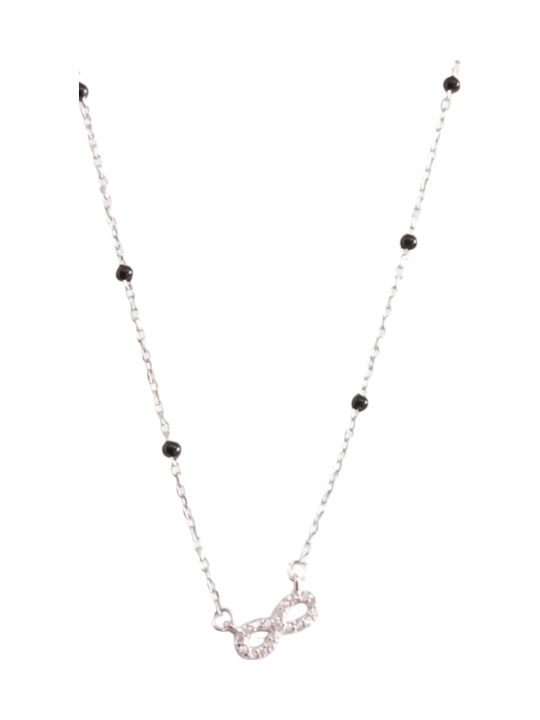 Prince Silvero Halskette Rosenkranz Unendlichkeit aus Silber mit Zirkon