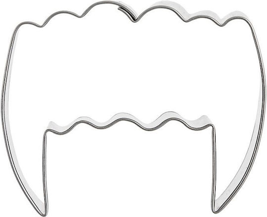 Metallischer Keksausstecher Vampire Zähne 5,5 cm