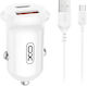 XO Cc69 Car Charger 30W Fast Charging with Ports: 1xUSB 1xType-C with Cable Type-C White Color