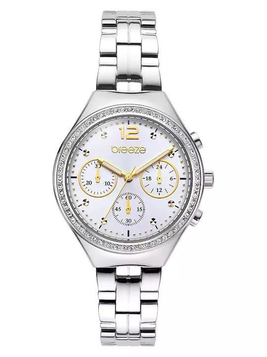 Breeze Women's Watch Chronograph with Silver Me...