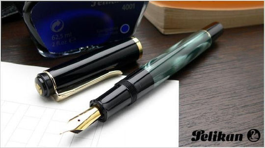 Pelikan Classic M200 Πένα Γραφής Fine από Ατσάλι με Μπλε Μελάνι