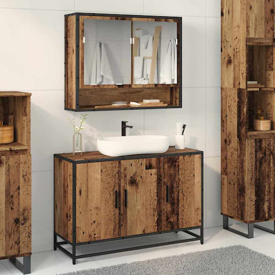 vidaXL Blat cu Lavoar L90xW33xH60cm Coffee