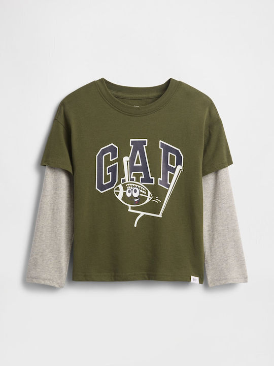 Kinderhemd Langarm Army Jacket Green Graphic