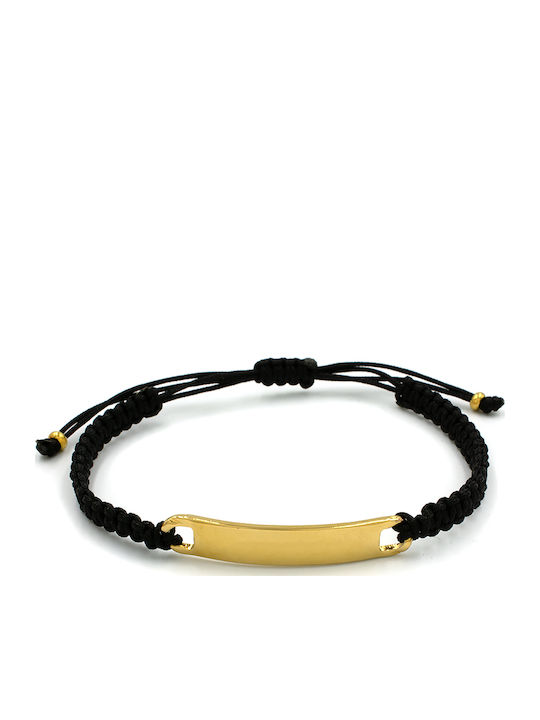 Βραχιόλι Ταυτότητα Χάραξη Ανδρικό Awear Carlo Macrame Gold