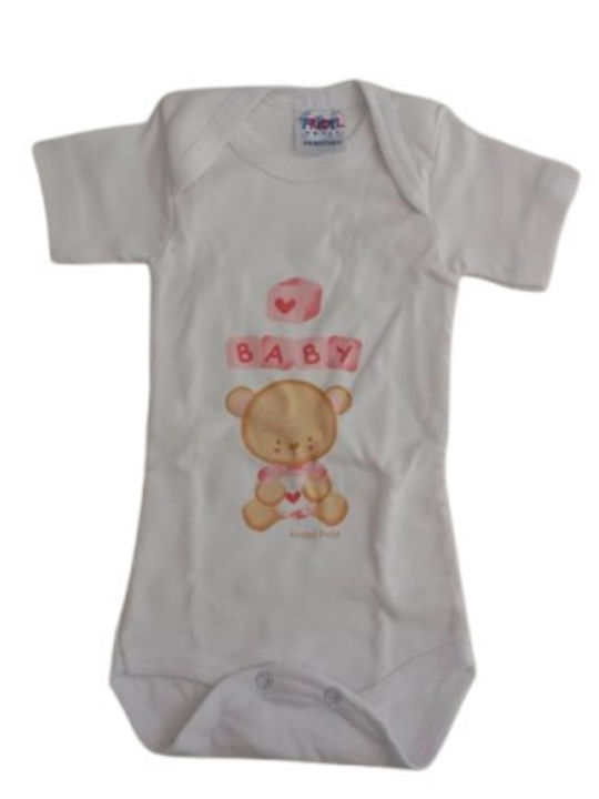 Fridel Petit Baby Bodysuit White - Pink