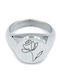 Sevalié Ring Edelstahl Stahl Runde Siegel Silber