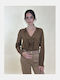 Damen Bluse Braun